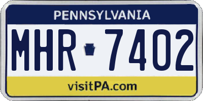 PA license plate MHR7402