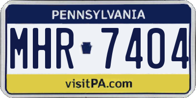 PA license plate MHR7404