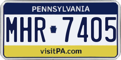 PA license plate MHR7405