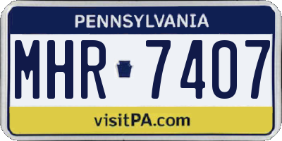 PA license plate MHR7407