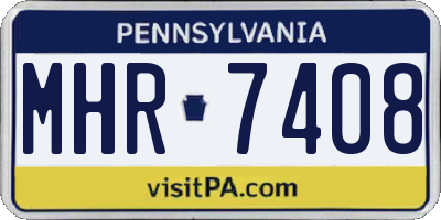 PA license plate MHR7408