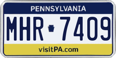 PA license plate MHR7409