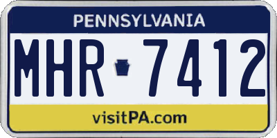 PA license plate MHR7412