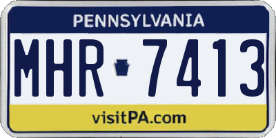 PA license plate MHR7413