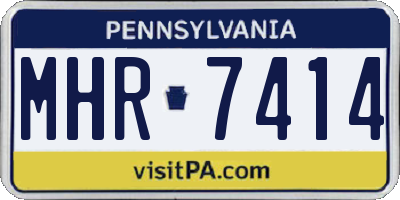 PA license plate MHR7414