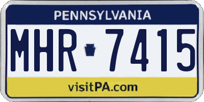 PA license plate MHR7415
