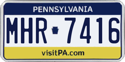 PA license plate MHR7416