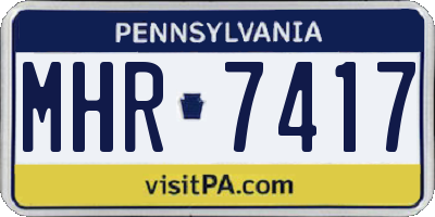 PA license plate MHR7417