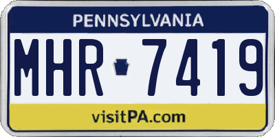 PA license plate MHR7419