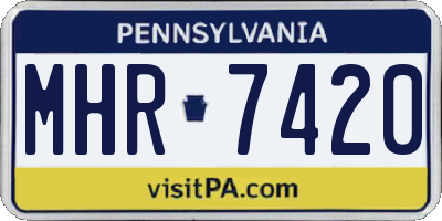 PA license plate MHR7420