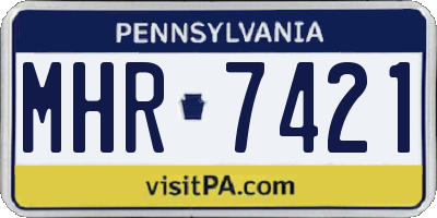 PA license plate MHR7421