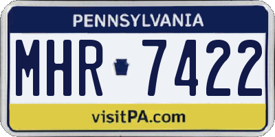 PA license plate MHR7422