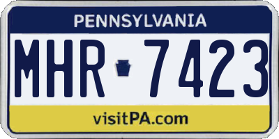 PA license plate MHR7423