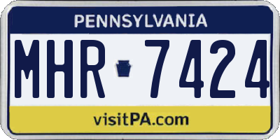 PA license plate MHR7424