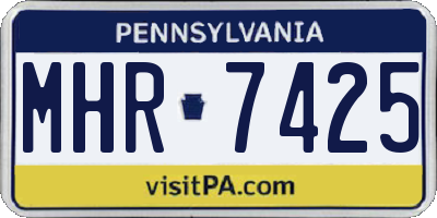 PA license plate MHR7425