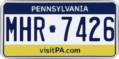 PA license plate MHR7426