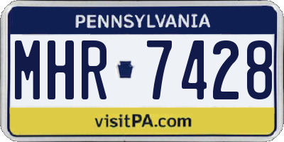 PA license plate MHR7428