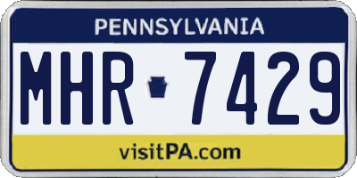 PA license plate MHR7429