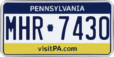 PA license plate MHR7430