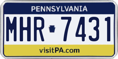 PA license plate MHR7431