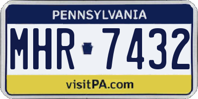 PA license plate MHR7432