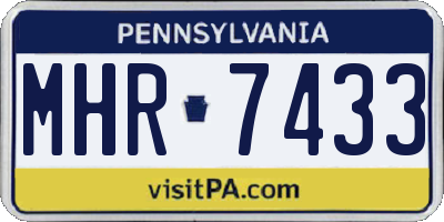 PA license plate MHR7433