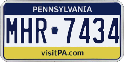 PA license plate MHR7434