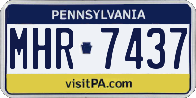 PA license plate MHR7437