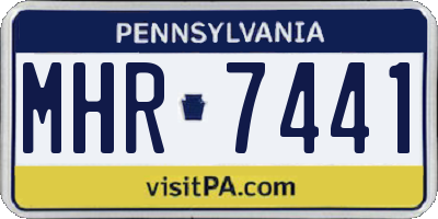 PA license plate MHR7441