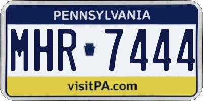 PA license plate MHR7444