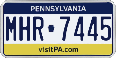 PA license plate MHR7445