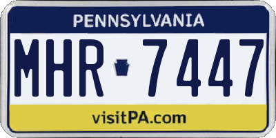 PA license plate MHR7447