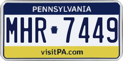 PA license plate MHR7449