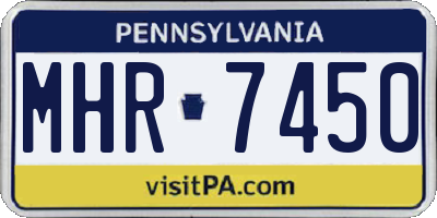 PA license plate MHR7450