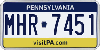 PA license plate MHR7451