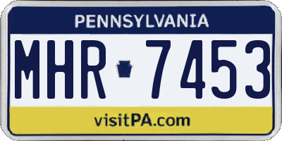 PA license plate MHR7453