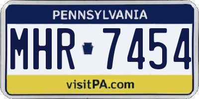 PA license plate MHR7454