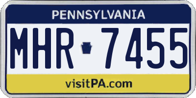 PA license plate MHR7455