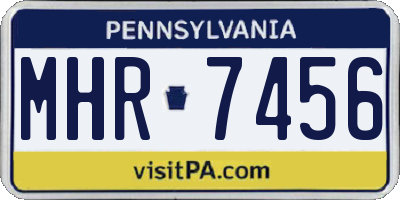 PA license plate MHR7456
