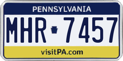 PA license plate MHR7457