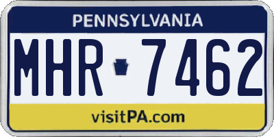 PA license plate MHR7462