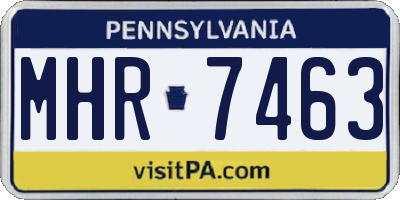 PA license plate MHR7463