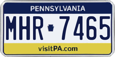 PA license plate MHR7465