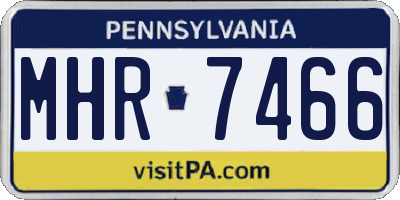 PA license plate MHR7466