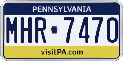 PA license plate MHR7470