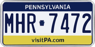 PA license plate MHR7472
