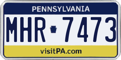 PA license plate MHR7473