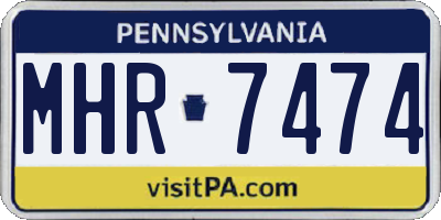 PA license plate MHR7474