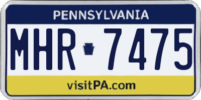 PA license plate MHR7475