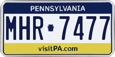 PA license plate MHR7477